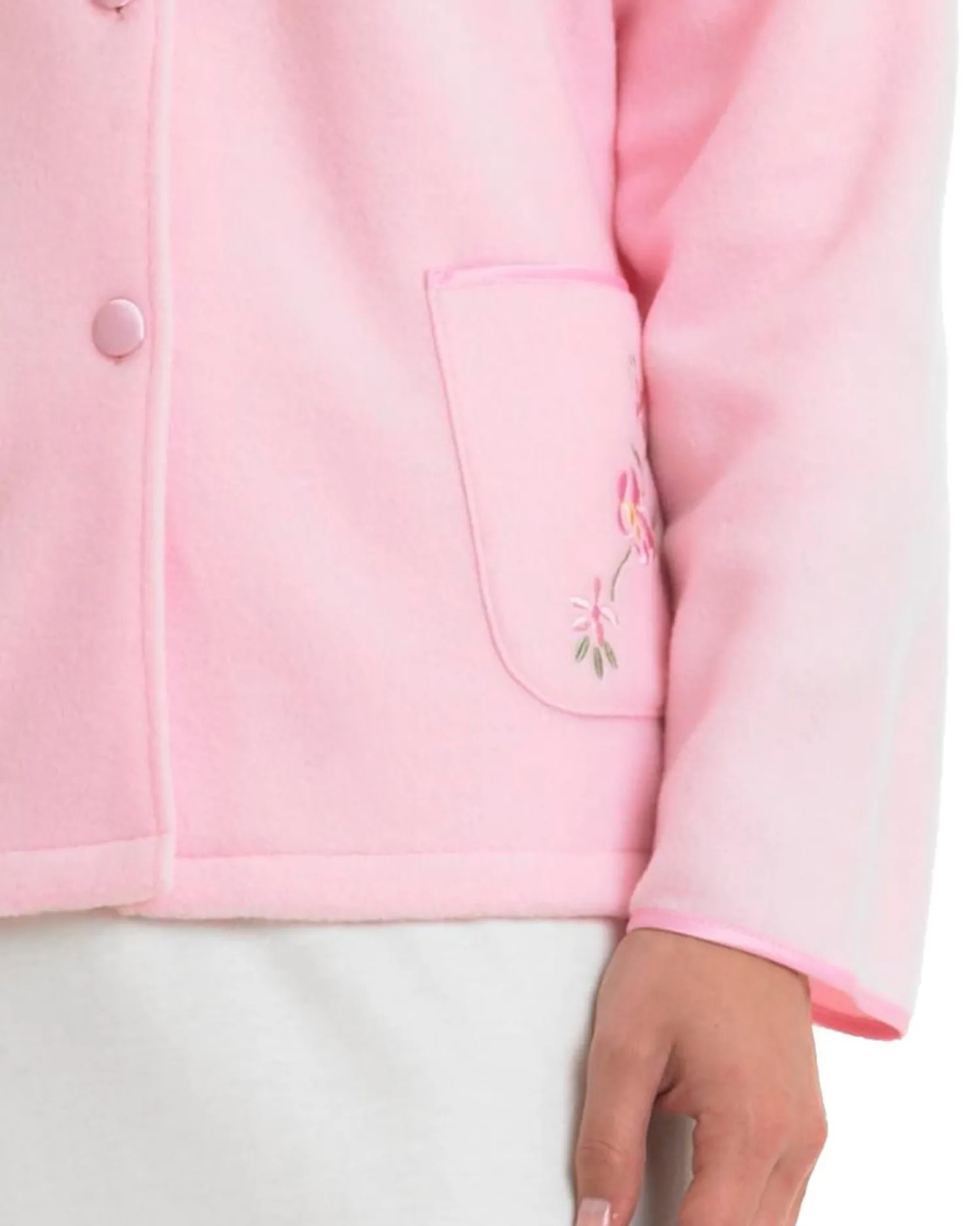 slenderella_polar_fleece__0.webp Slenderella Dressing Gowns | Polar Fleece Button Bed Jacket - Pink