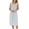 Slenderella Nighties | Polycotton Sleeveless Nightdress - Blue