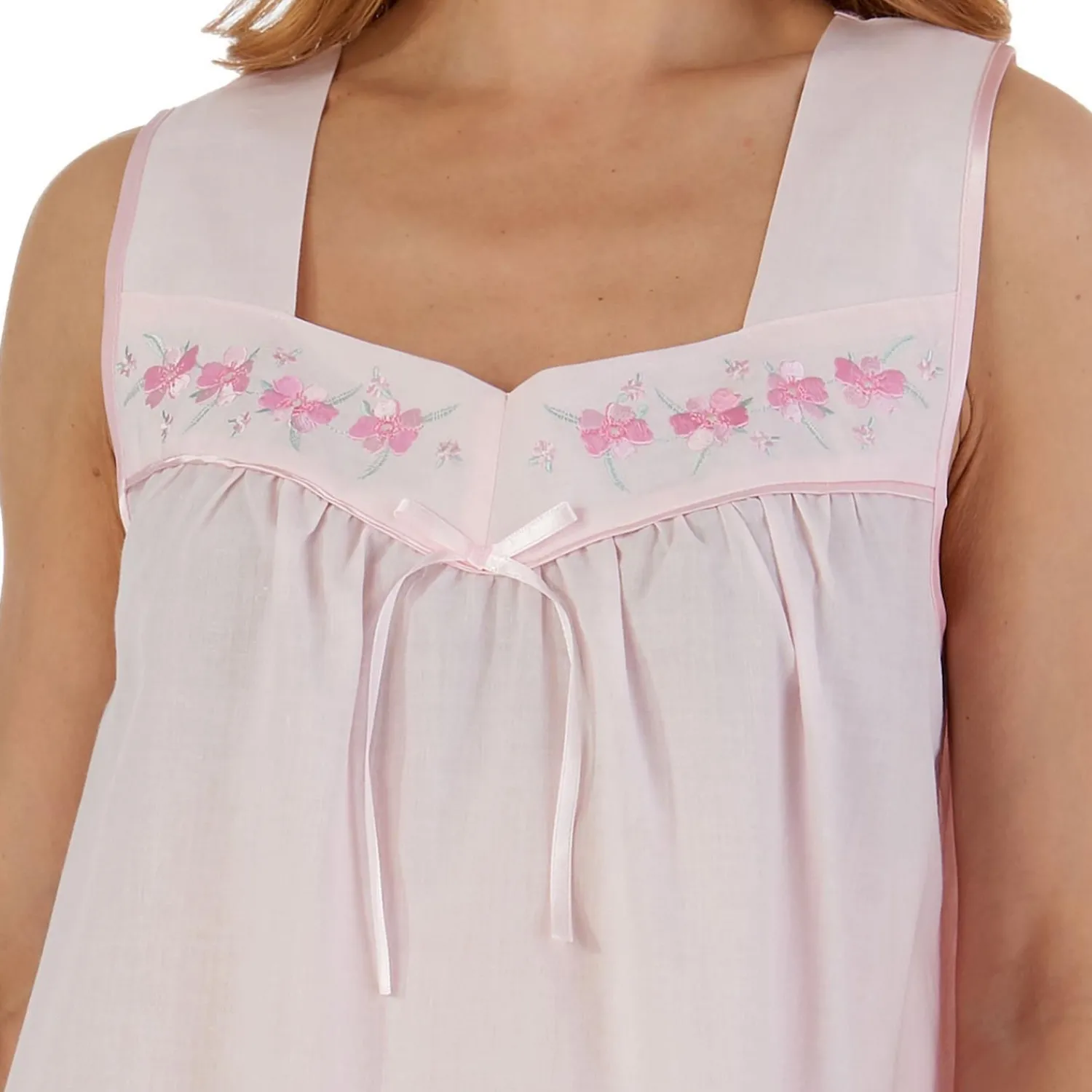 slenderella_polycotton_sl_1-1.webp Slenderella Nighties | Polycotton Sleeveless Nightdress - Pink