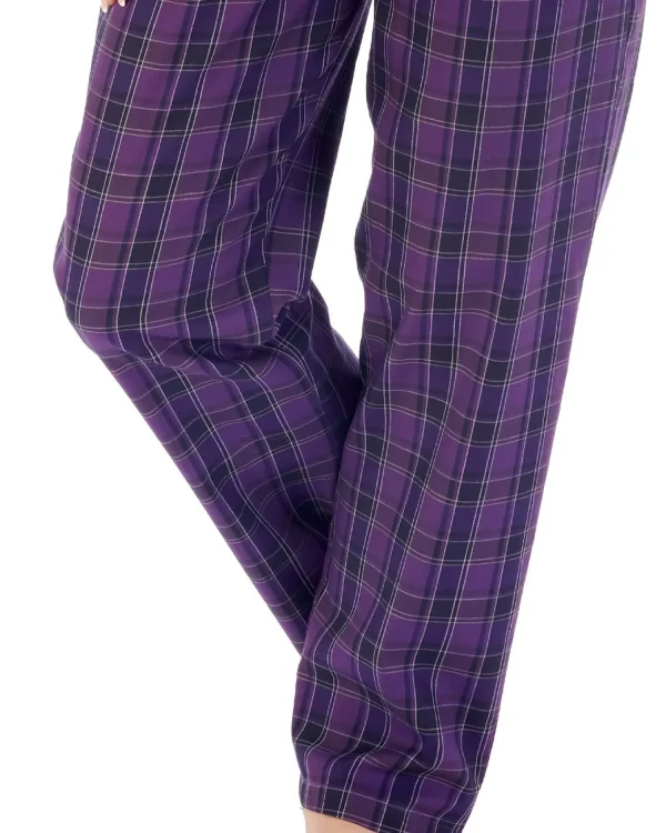Slenderella Pyjamas | Purple Check Long Sleeve Pyjamas