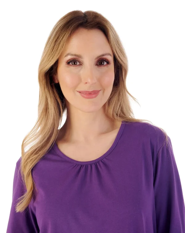 Slenderella Pyjamas | Purple Check Long Sleeve Pyjamas