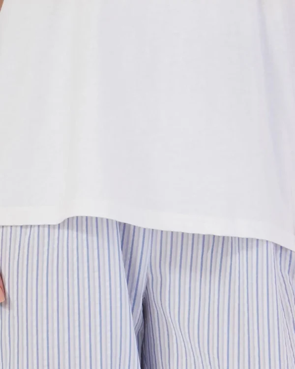 Slenderella Pyjamas | Seersucker Long Pyjamas - Blue