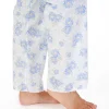 Slenderella Pyjamas | Shadow Leaf Floral Button Cotton Pyjamas - Blue