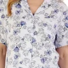 Slenderella Pyjamas | Short Sleeve Modern Floral Jersey Pyjamas - Blue