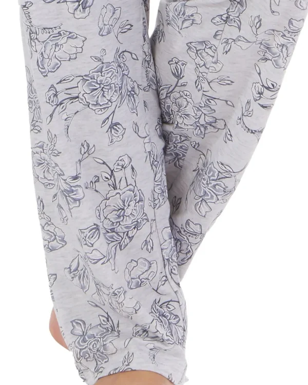Slenderella Pyjamas | Sketch Floral Tailored Pyjamas - Grey