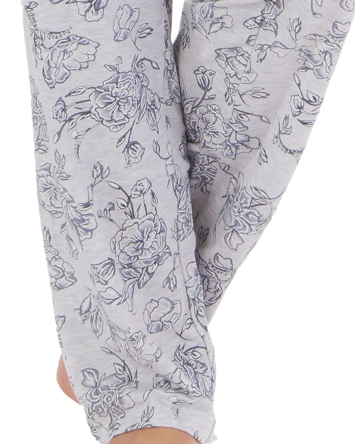 slenderella_sketch_floral_2.webp Slenderella Pyjamas | Sketch Floral Long Pyjamas - Grey
