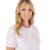 Slenderella Pyjamas | Small Ditsy Print Short Sleeve Pyjamas - Ivory