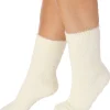 Slenderella Socks | Soft Fluffy Bed Socks - Cream