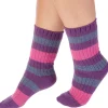 Slenderella Socks | Striped Rib Bed Socks - Purple