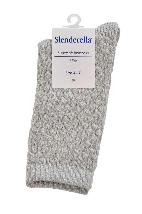 Slenderella Socks | Super Soft Marl Bed Socks - Grey