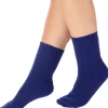 Slenderella Socks | Textured Rib Bed Socks - Navy