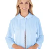 Slenderella Dressing Gowns | Waffle Button Bed Jacket - Blue