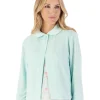 Slenderella Dressing Gowns | Waffle Button Bed Jacket - Mint