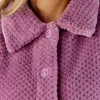 Slenderella Dressing Gowns | Waffle Fleece Button Bed Jacket - Heather