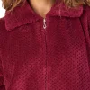 Slenderella Dressing Gowns | Waffle Fleece Zip Dressing Gown - Raspberry