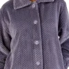 Slenderella Dressing Gowns | Waffle Fleece Button Dressing Gown - Grey