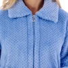 Slenderella Dressing Gowns | Waffle Fleece Zip Dressing Gown - Blue