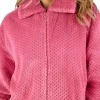 Slenderella Dressing Gowns | Waffle Fleece Zip Dressing Gown - Pink
