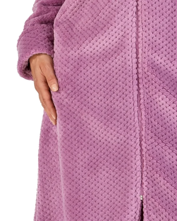 Slenderella Dressing Gowns | Waffle Fleece Zip Dressing Gown - Heather