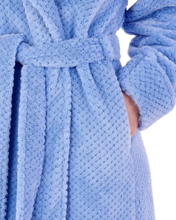 Slenderella Dressing Gowns | Waffle Fleece Wrap Dressing Gown - Blue