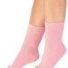 Slenderella Socks | Waffle Knit Bed Socks - Pink