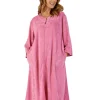Slenderella Dressing Gowns | Zip Floral Embossed Gown - Pink