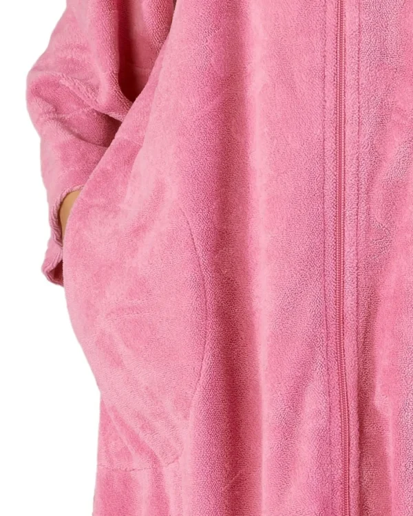 Slenderella Dressing Gowns | Zip Floral Embossed Gown - Pink