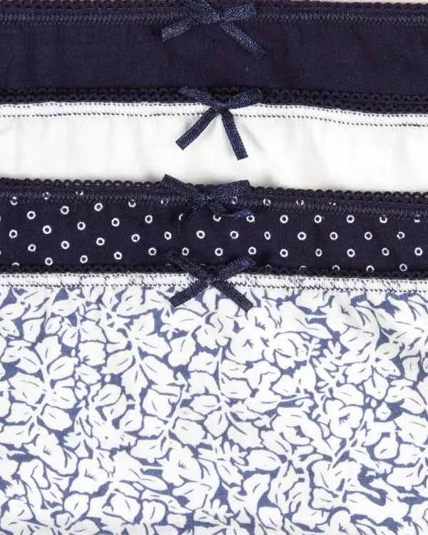 Slenderella Knickers | Slenders By 4 Pack Cotton Mini Brief - Navy