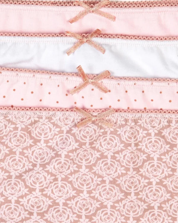 Slenderella Knickers | Slenders By 4 Pack Cotton Midi Brief - Pink