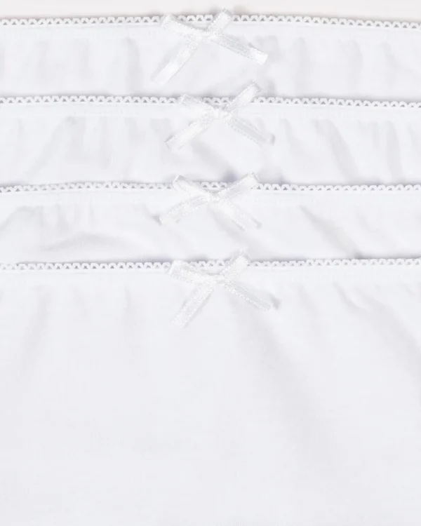 Slenderella Knickers | Slenders By 4 Pack Cotton Midi Brief - White
