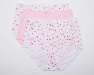 Slenderella Knickers | Slenders By 3 Pack Cotton Full Brief - Pink