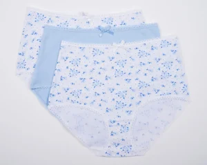 Slenderella Knickers | Slenders By 3 Pack Cotton Full Brief - Blue