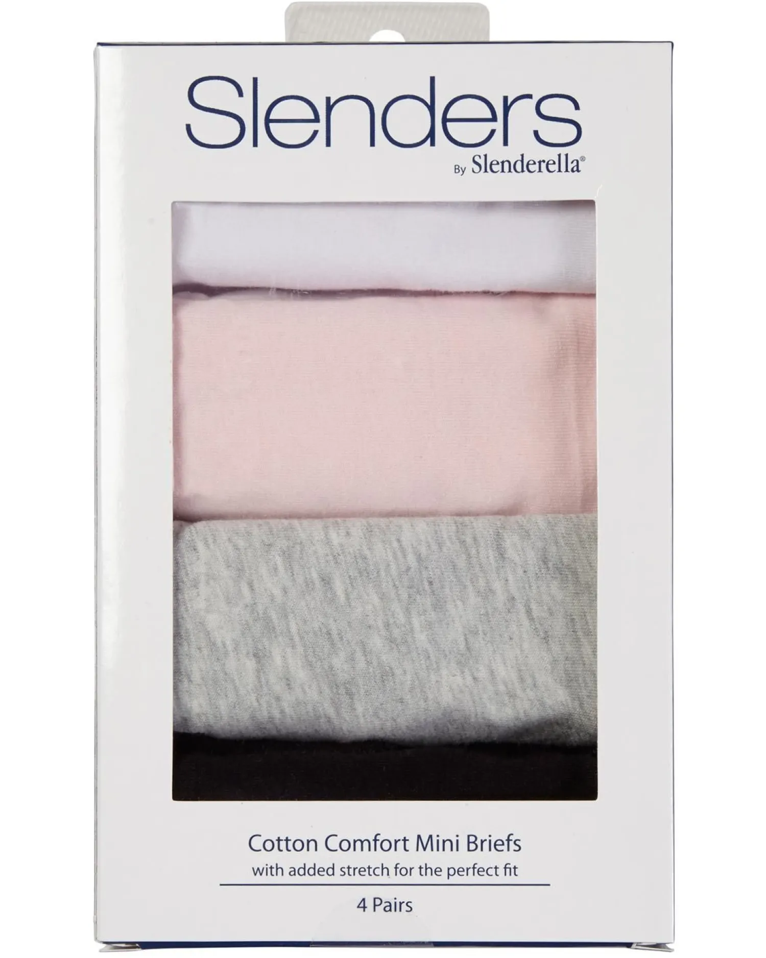slenders_by_slenderella___1-8.webp Slenderella Knickers | Slenders By 4 Pack Cotton Mini Brief - Assorted