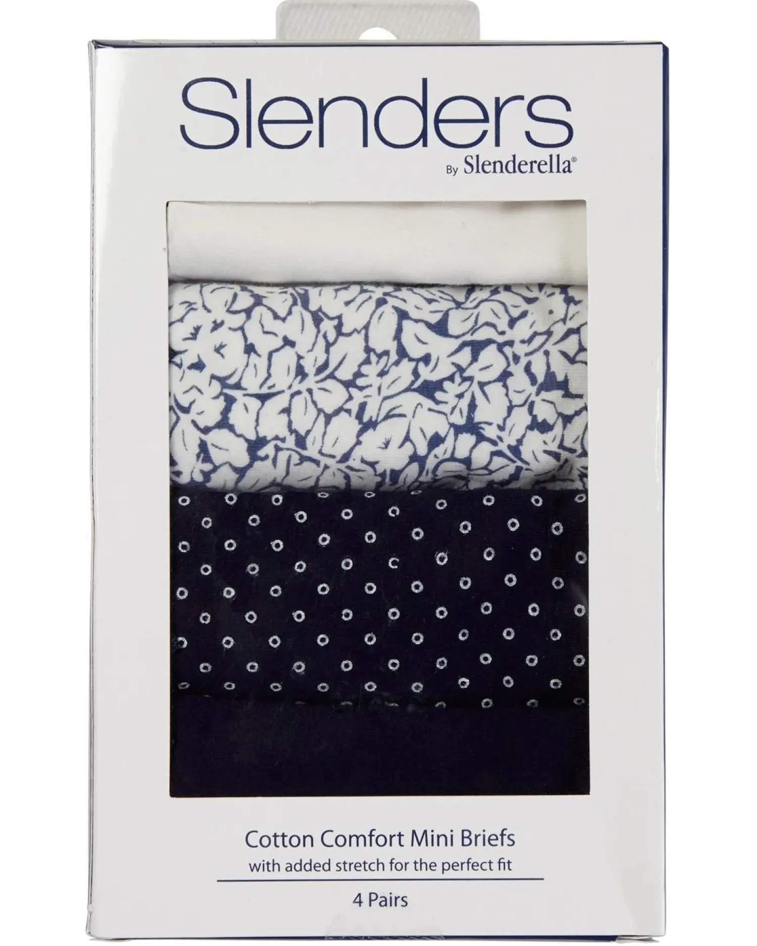 slenders_by_slenderella___1-9.webp Slenderella Knickers | Slenders By 4 Pack Cotton Mini Brief - Navy