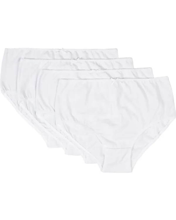 Slenderella Knickers | Slenders By 4 Pack Cotton Midi Brief - White