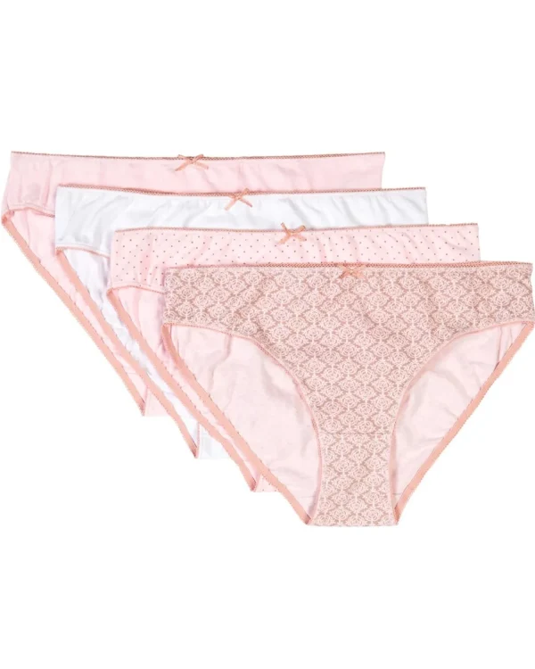 Slenderella Knickers | Slenders By 4 Pack Cotton Mini Brief - Pink