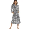 Slumber Party Dressing Gowns | Grey Embossed Floral Dressing Gown