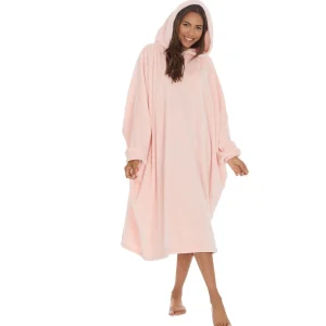 Slumber Party Loungewear | Oversized Long Poncho - Pale Pink
