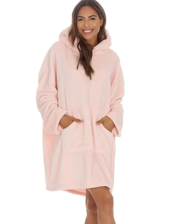 Slumber Party Loungewear | Polished Fleece Oversized Hoodie - Pink