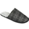 Men SlumberzzZ Faux Fur Lined Mule Slippers - Grey
