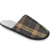 Men SlumberzzZ Faux Fur Lined Mule Slippers - Brown