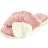 SlumberzzZ Slippers | Fluffy Crossover Slippers - Pink