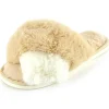 SlumberzzZ Slippers | Fluffy Crossover Slippers - Beige