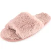 SlumberzzZ Slippers | Fluffy Open Toe Slippers - Pink