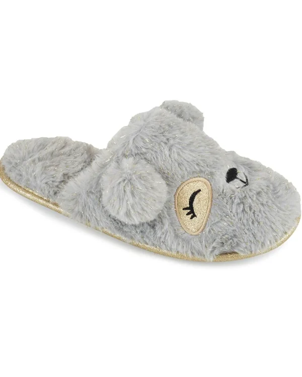 SlumberzzZ Slippers | Sparkly Bear Slippers - Grey