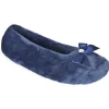 SlumberzzZ Slippers | Velour Ballet Slippers - Navy