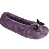 SlumberzzZ Slippers | Velour Ballet Slippers - Plum