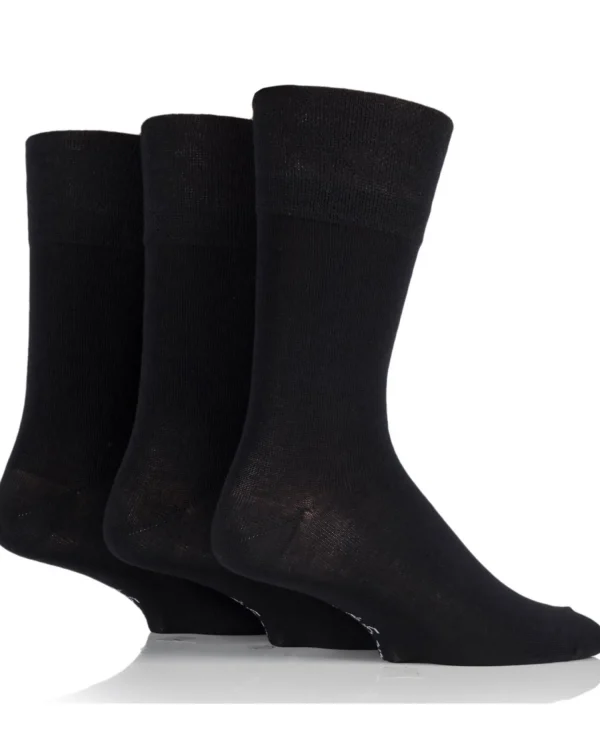 Men SockShop 6 Pairs Mens Gentle Grip Bamboo Socks - Black