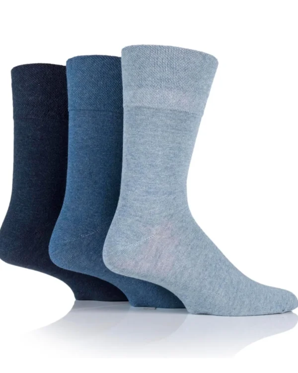 Men SockShop 6 Pairs Mens Gentle Grip Diabetic Socks - Blue