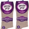 SockShop Socks | 6 Pairs Womens Gentle Grip Socks - Brown